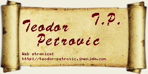 Teodor Petrović vizit kartica